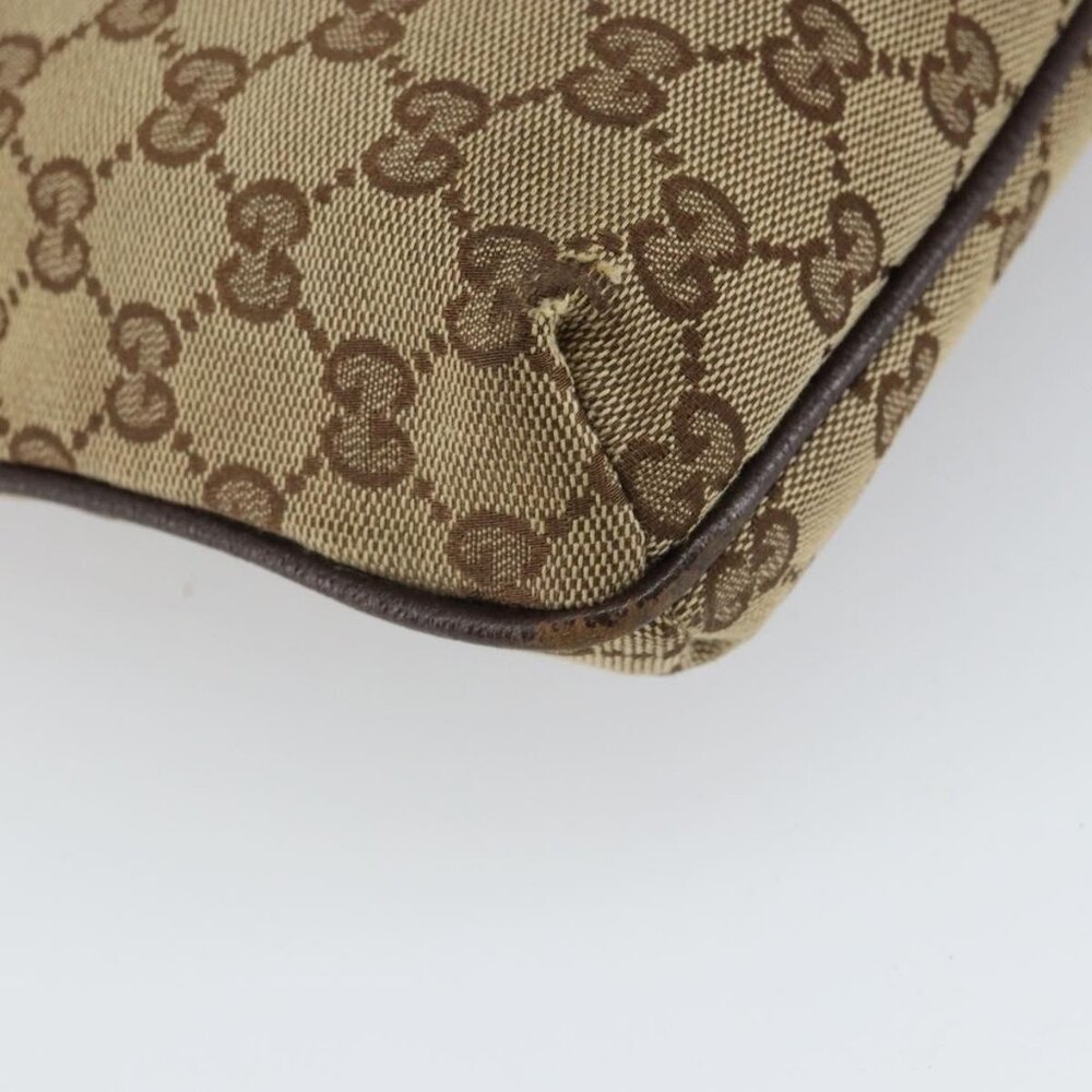 Authentic GUCCI GG Canvas Shoulder Bag Beige Silver 122793 - Picture 5 of 16